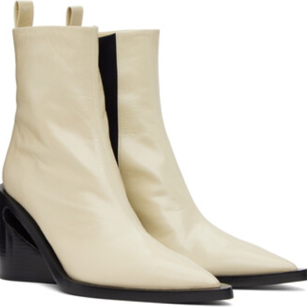 Jil sander beige/white/cream ankle bootie
